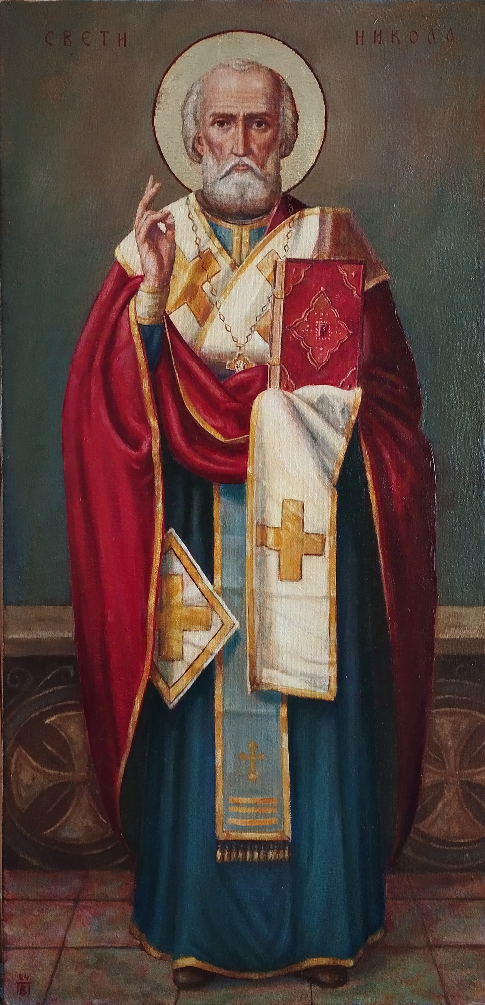 Sveti Nikola ikona na platnu